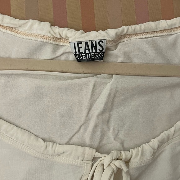 White Y2K Iceberg Jeans Tie Top 🍦 - Picture 4 of 4